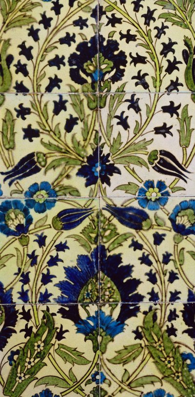 Tile Panel with Persian Flower Pattern by William de Morgan